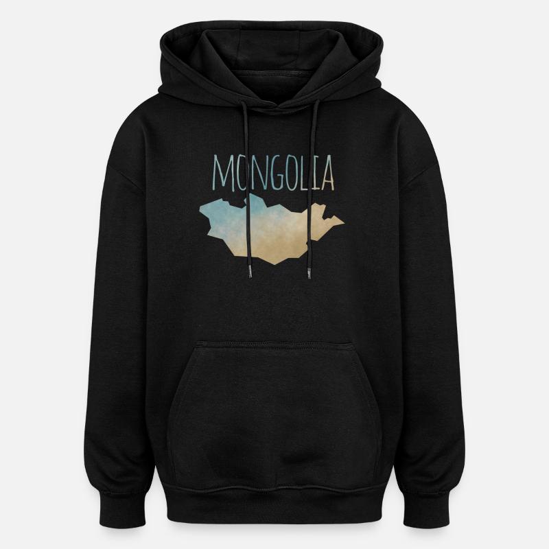 Mongolia - Oversized Unisex Hoodie - black