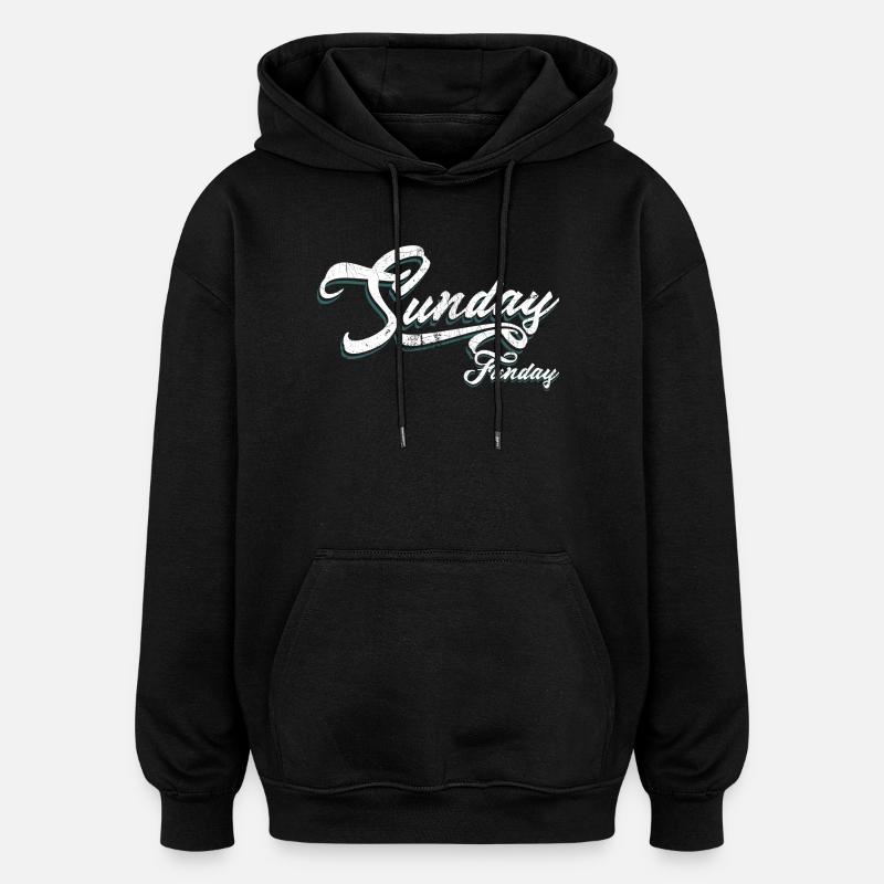 Sunday Funday Script Neon - Oversized Unisex Hoodie - black