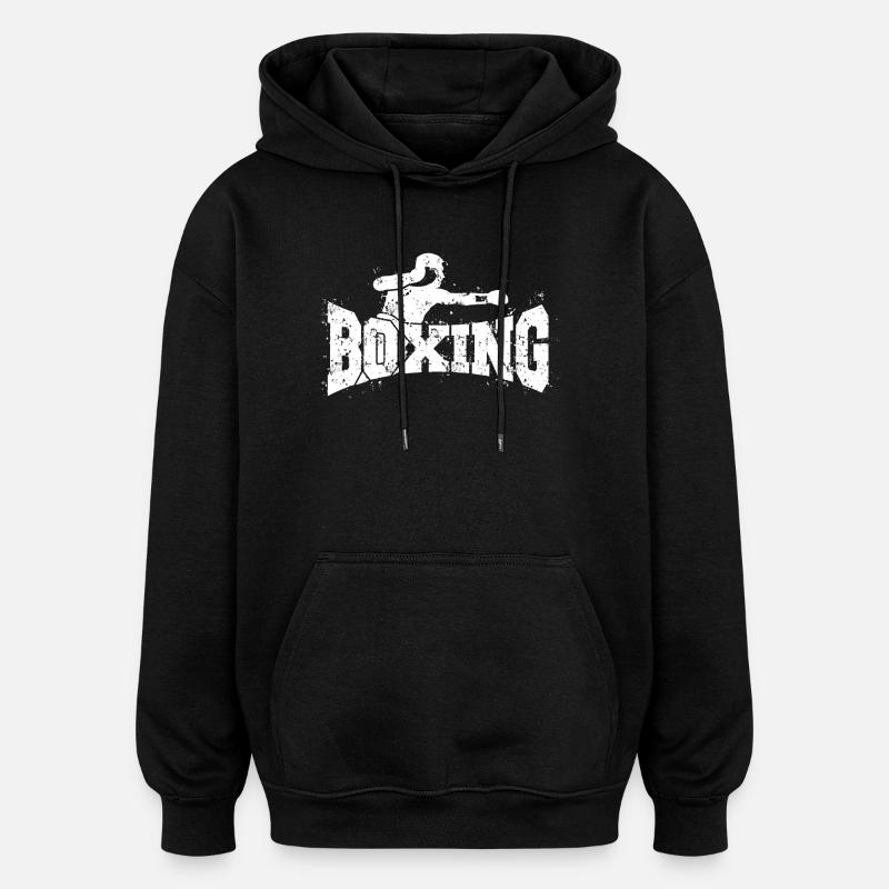 Boxe - Boxeur - Sweat à capuche oversize unisexe - noir