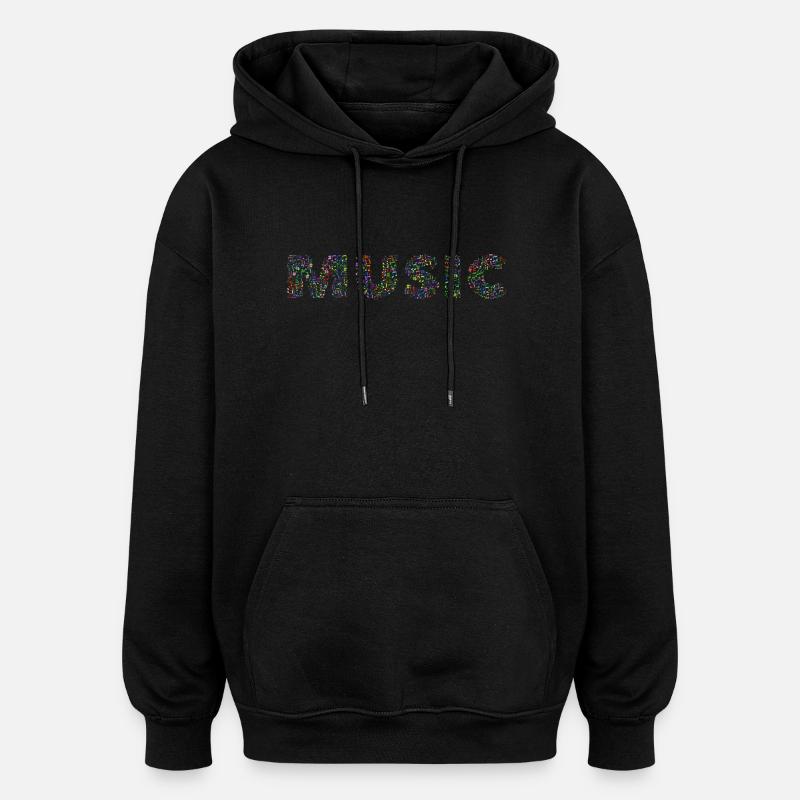 Musik - Oversized Unisex Hoodie - Schwarz