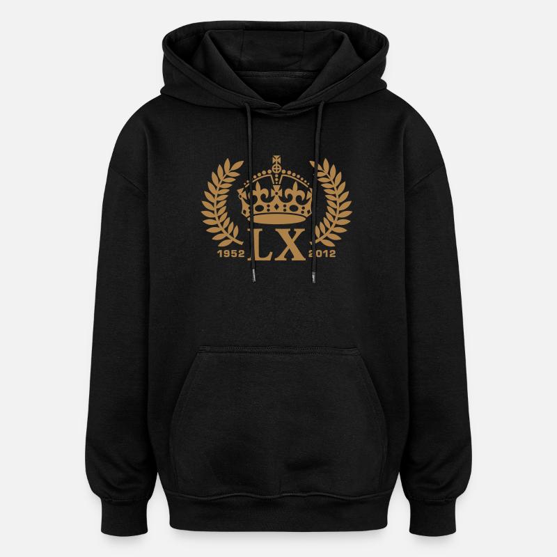 Jubilé de diamant anglais Queen - Sweat à capuche oversize unisexe - noir