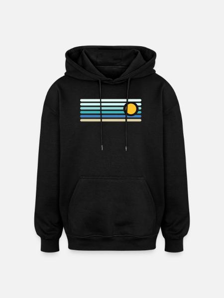 Plage - Sweat à capuche oversize unisexe - noir