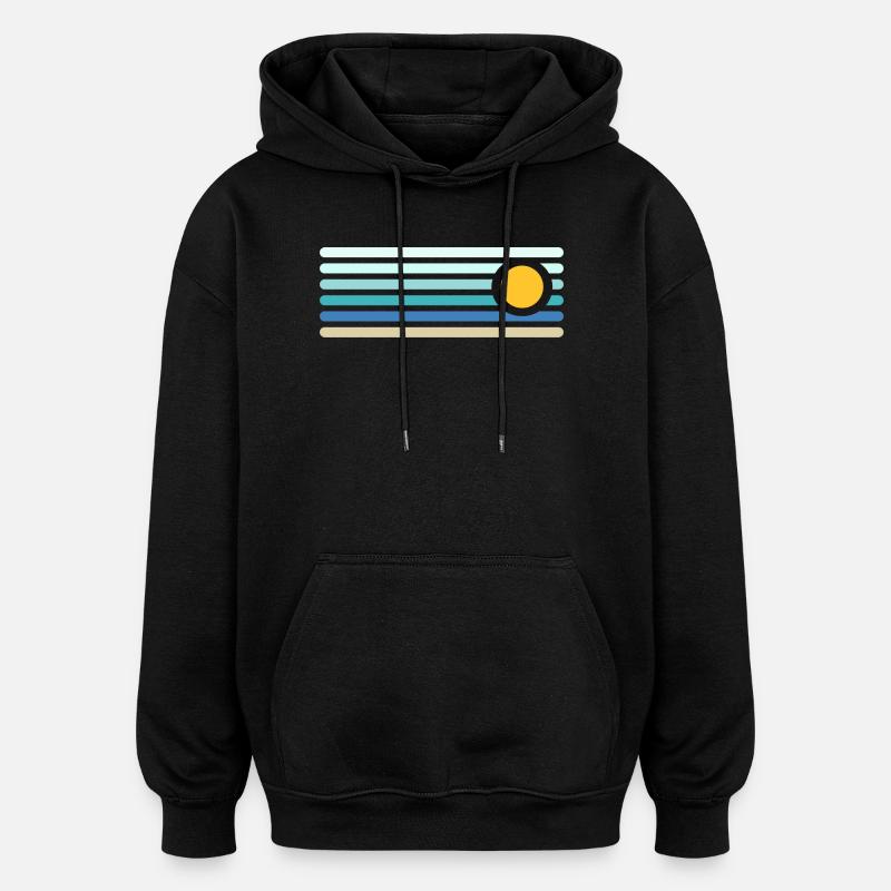 beach - Oversized Unisex Hoodie - black