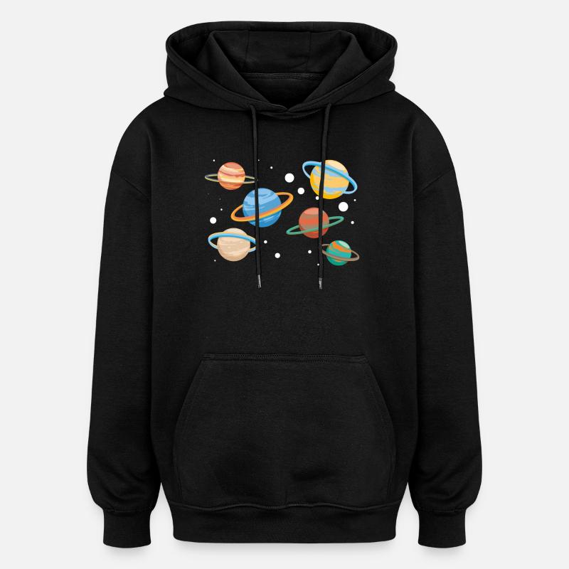 Saturn Planeten - Oversized Unisex Hoodie - Schwarz