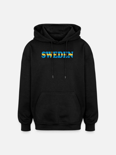 SWEDEN - Sweat à capuche oversize unisexe - noir