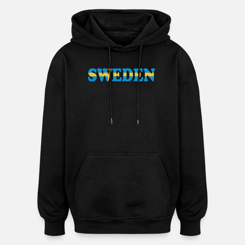 SWEDEN - Sweat à capuche oversize unisexe - noir