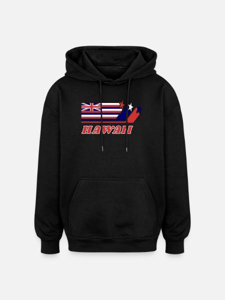Hawaii Flag Gift Honolulu - Oversized Unisex Hoodie - black