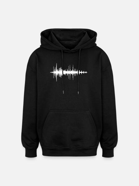 Audio Engineer Heartbeat Shirt - Oversized Unisex Hoodie - black