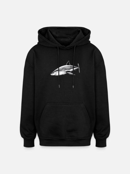 Great white shark - Oversized Unisex Hoodie - black