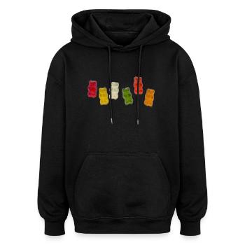 Gummibärchen - Oversized Unisex Hoodie - Schwarz - Vorne - Noah (186cm)