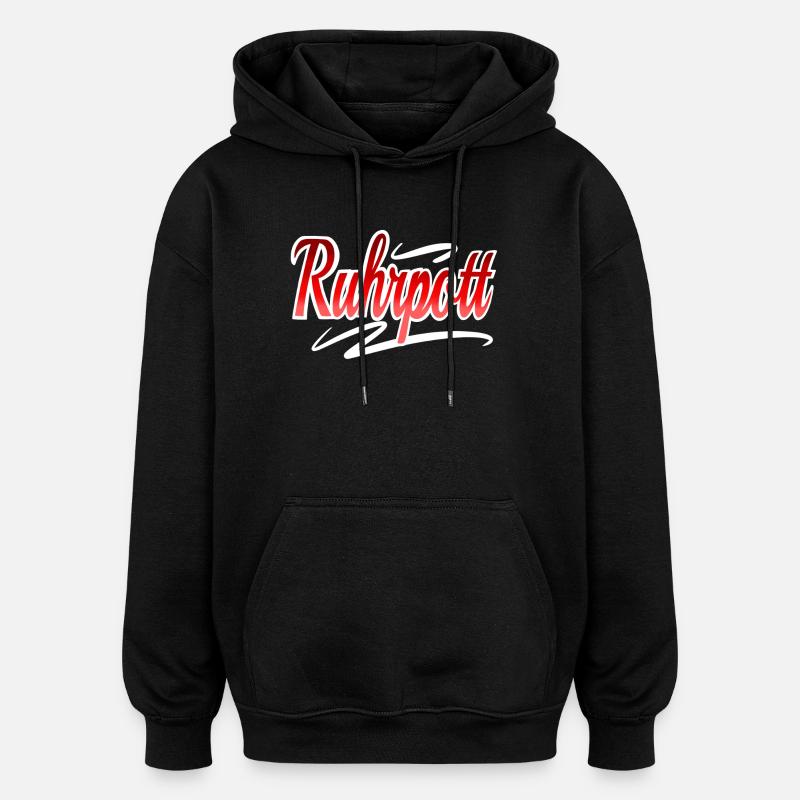 ruhrpott - Sweat à capuche oversize unisexe - noir