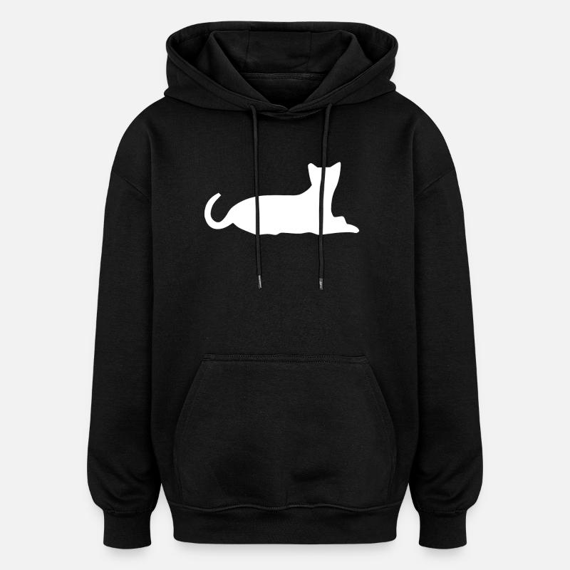 chat chat chat chat chat - Sweat à capuche oversize unisexe - noir