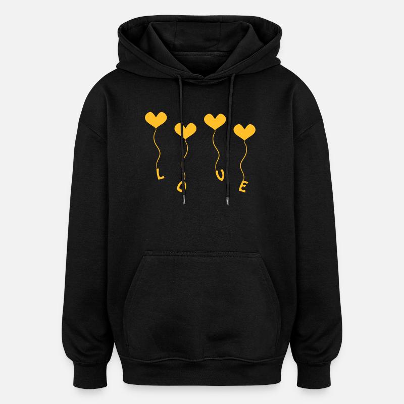Love (4) - Oversized Unisex Hoodie - black