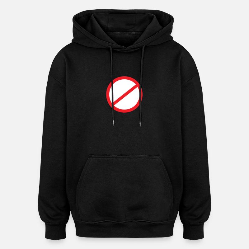 Motif de symbole interdit - Sweat à capuche oversize unisexe - noir