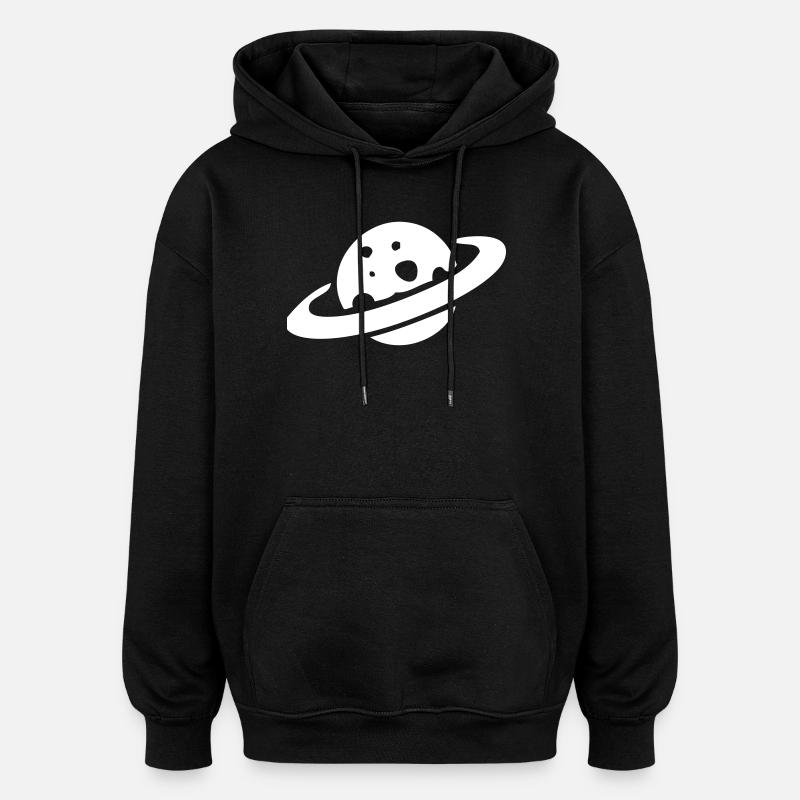 Fromage planète Saturne - Sweat à capuche oversize unisexe - noir