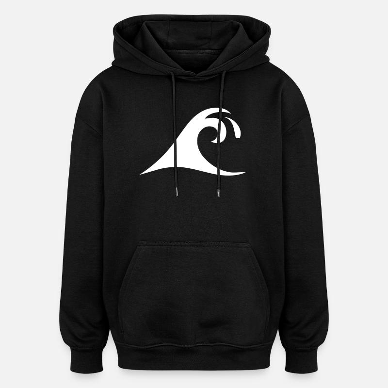 Ondes vagues - Sweat à capuche oversize unisexe - noir