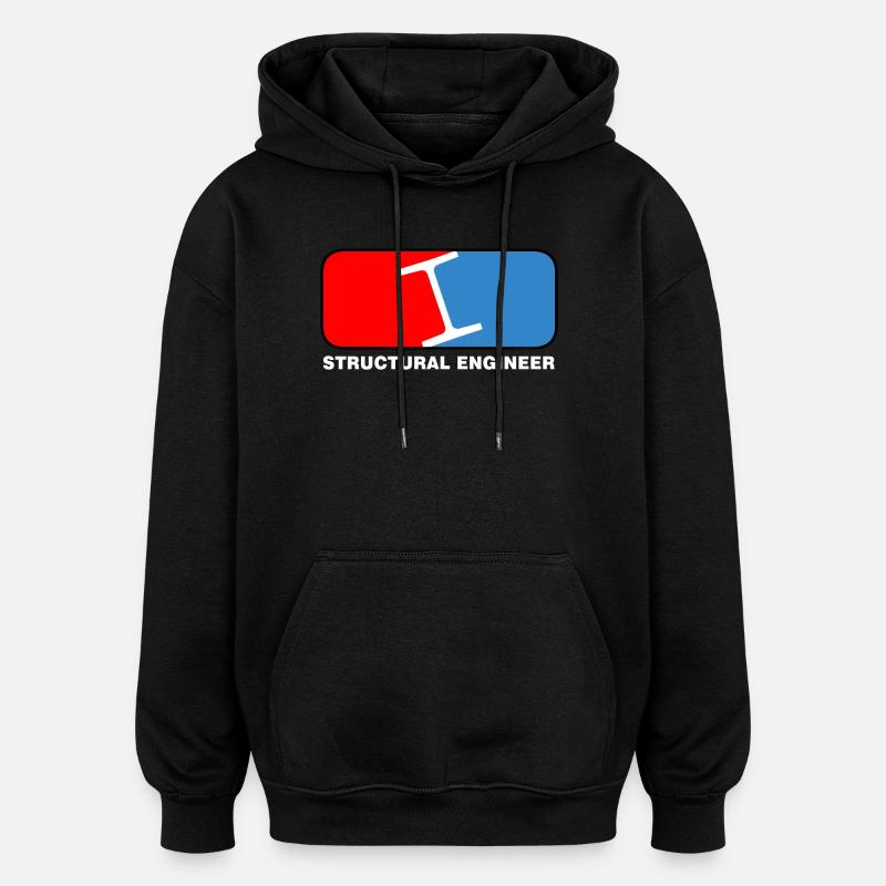 Structural Engineer League White Text - Oversized Unisex Hoodie - black