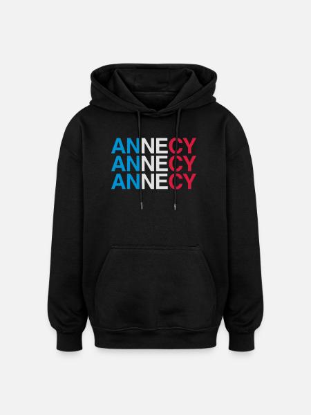 ANNECY Frankreich France Flag - Oversized Unisex Hoodie - black