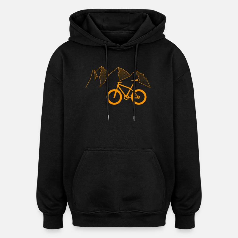 MTB Alpen Downhill-Trail - Oversized Unisex Hoodie - Schwarz