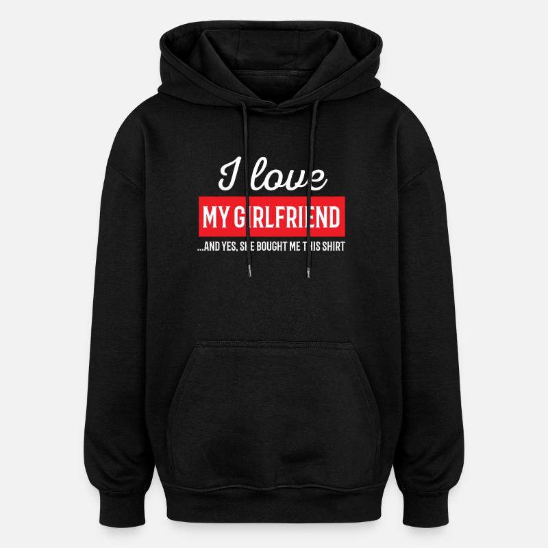 J'aime ma copine - Sweat à capuche oversize unisexe - noir