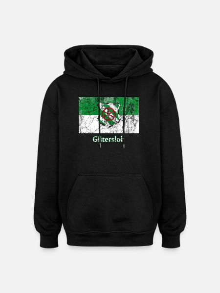 drapeau Guetersloh Stadtfahne ville drapeau drapeau - Sweat à capuche oversize unisexe - noir