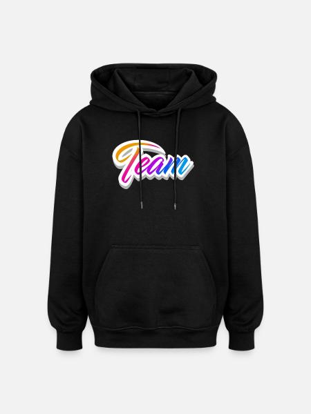 équipe - Sweat à capuche oversize unisexe - noir