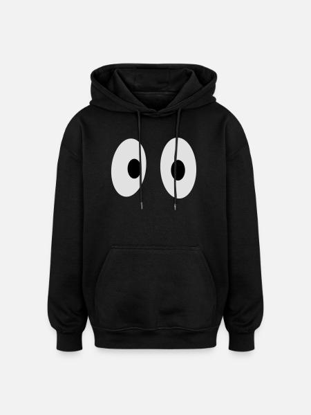 Lustige Augen - Oversized Unisex Hoodie - Schwarz