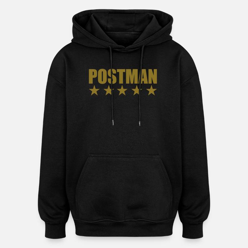 Postman - Sweat à capuche oversize unisexe - noir