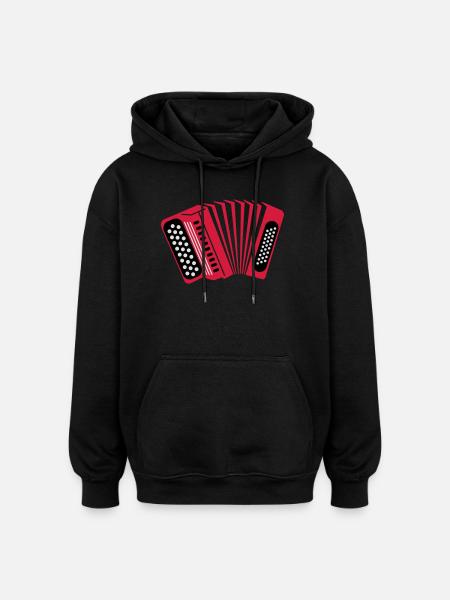 accordéon - Sweat à capuche oversize unisexe - noir