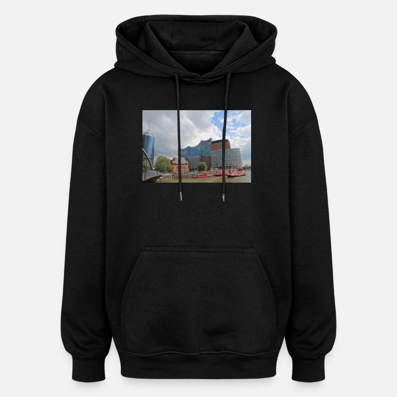 Hamburger Konzerthaus - Oversized Unisex Hoodie - Schwarz
