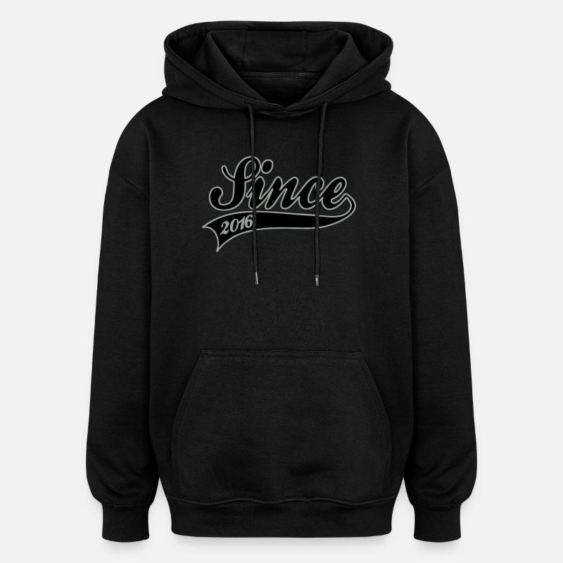 since 2016 - Sweat à capuche oversize unisexe - noir