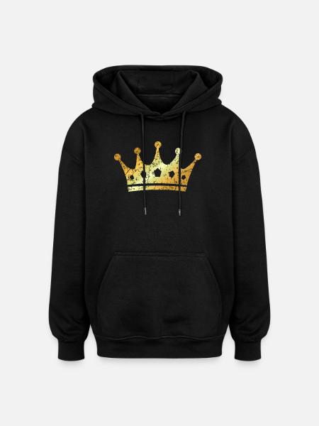 Krone (Goldgelb) - Oversized Unisex Hoodie - Schwarz