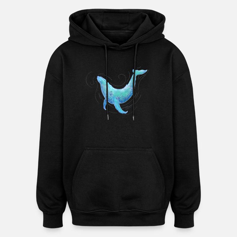 Humpback Whale - Oversized Unisex Hoodie - Schwarz