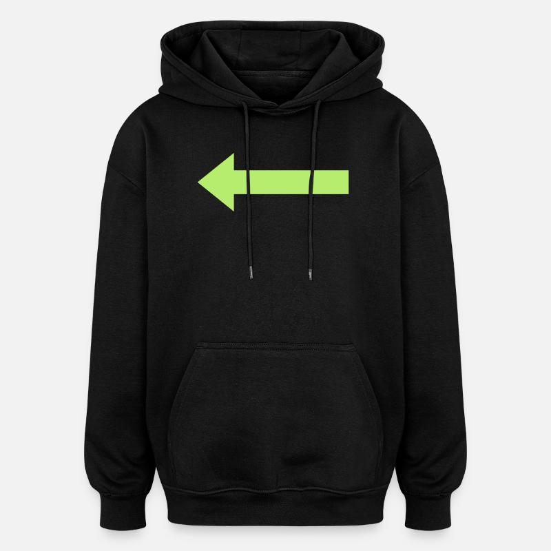 Grüner Pfeil nach links - Oversized Unisex Hoodie - Schwarz