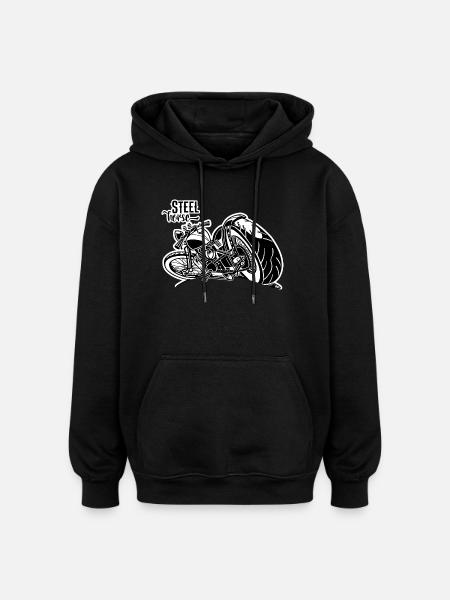 0894 CHEVAL D'ACIER - Sweat à capuche oversize unisexe - noir