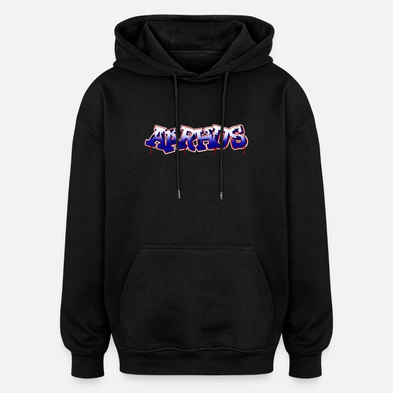 AARHUS - Oversized Unisex Hoodie - black