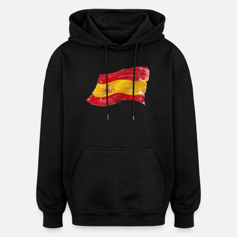 Bandera España ✅ Drapeau ✔ espagnol - Sweat à capuche oversize unisexe - noir