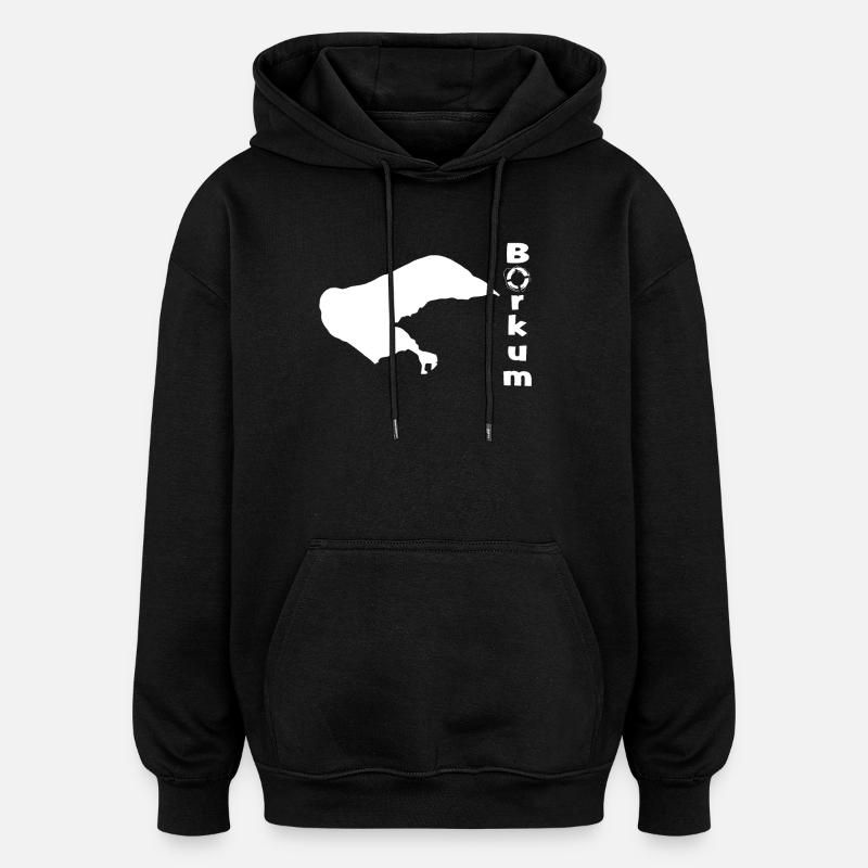 Borkum - Sweat à capuche oversize unisexe - noir