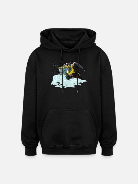 yellow snow shovel - Oversized Unisex Hoodie - black