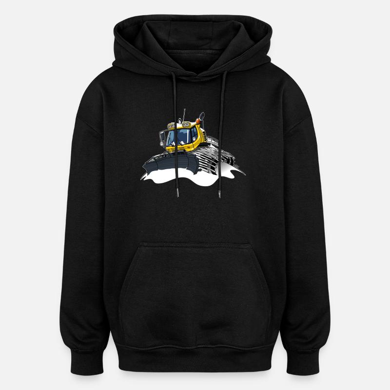 yellow snow shovel snow - Oversized Unisex Hoodie - black