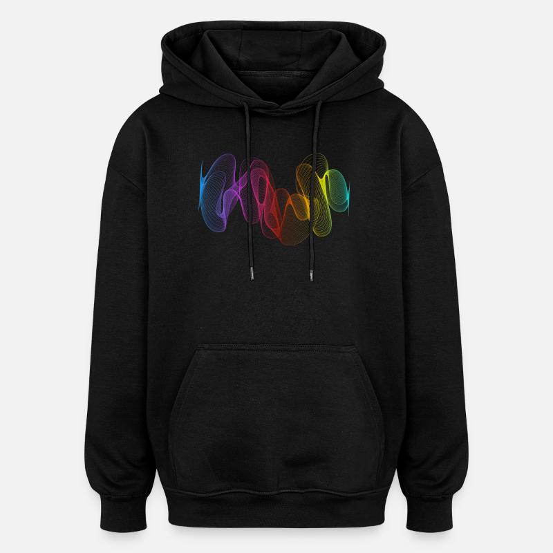 Abstrakte Linien Design 02 - Oversized Unisex Hoodie - Schwarz