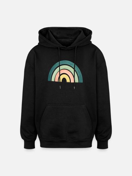Rainbow - Oversized Unisex Hoodie - black