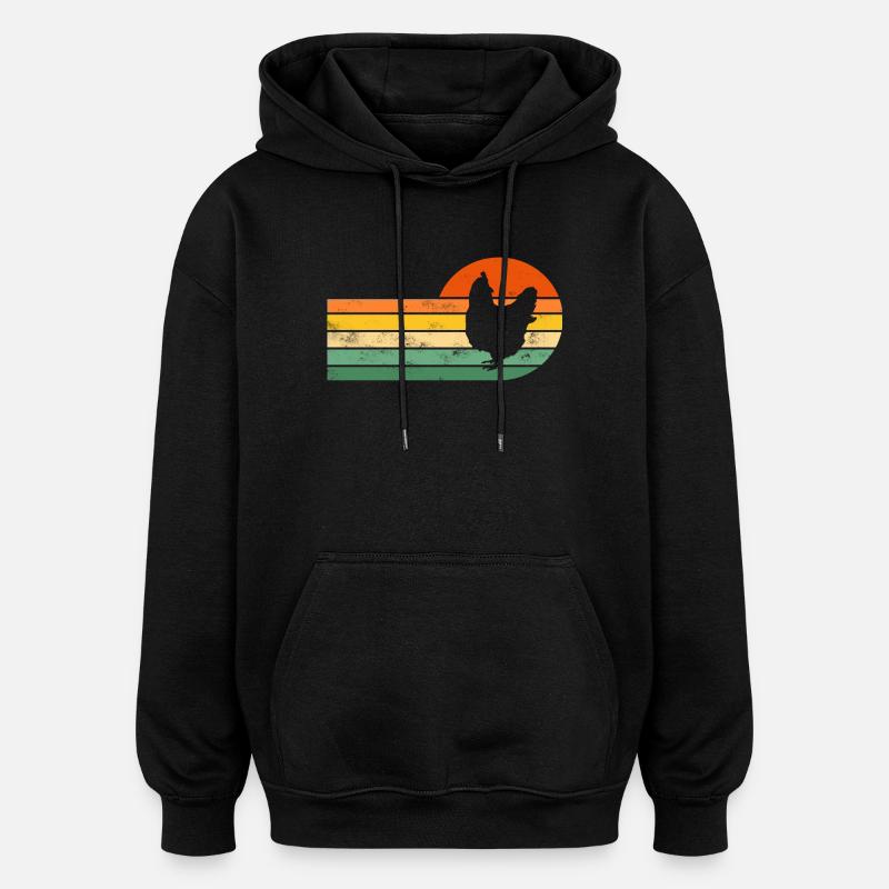Huhn Hühner - Oversized Unisex Hoodie - Schwarz
