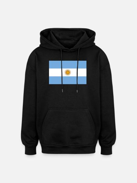 sticker flag of Argentina Aufkleber Argentinien - Oversized Unisex Hoodie - black