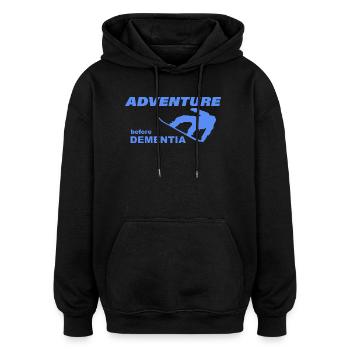 SNOWBOARD ADVENTURE - Sweat à capuche oversize unisexe - noir - Devant - Noah (186cm)