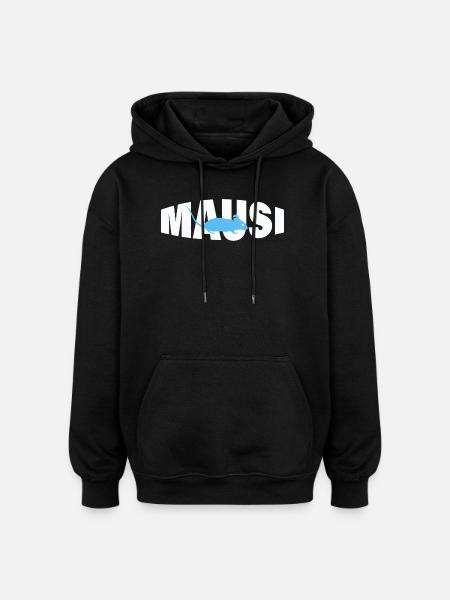 MAUSI - Oversized Unisex Hoodie - Schwarz