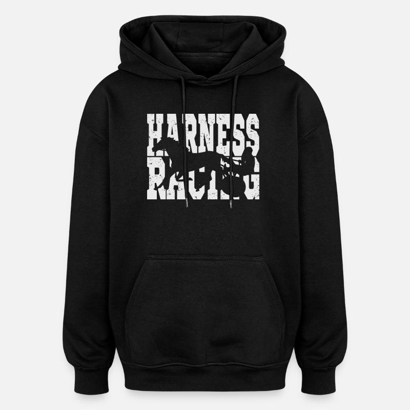 Trotter Trotting Race Design - Oversized Unisex Hoodie - black
