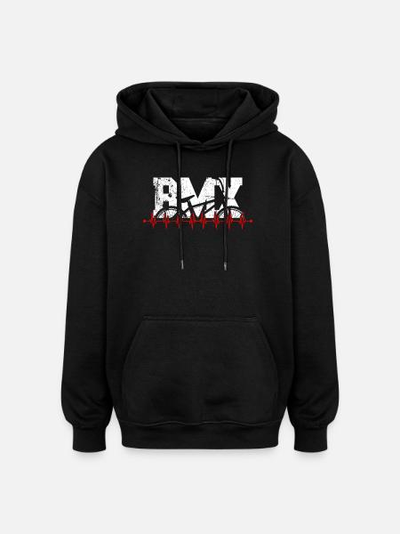 BMX Heartbeat Graphic - Oversized Unisex Hoodie - black