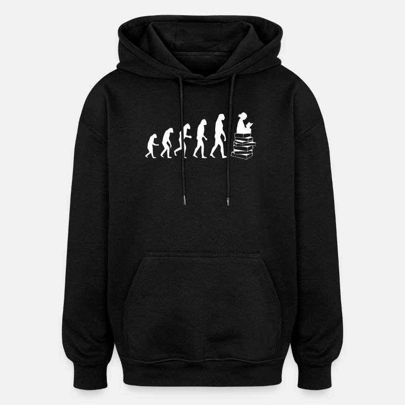 Lire evolution white - Sweat à capuche oversize unisexe - noir