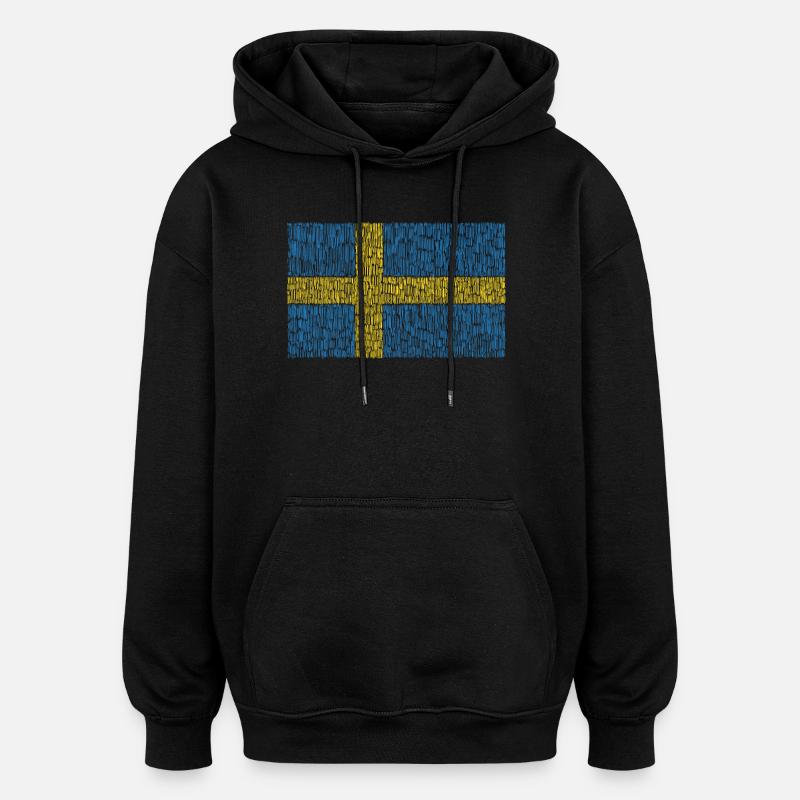 Drapeau de la Suède - Sweat à capuche oversize unisexe - noir